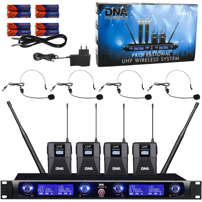 DNA WM4 HEAD SET zestaw 4 bezprzewodowe mikrofony nagłowne system nagłośnienia