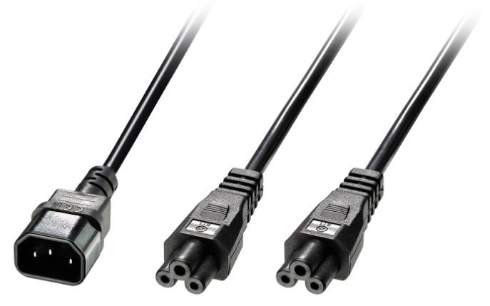 Lindy 30370 Rozdzielacz IEC C14 - 2x IEC C5 - 2,5m