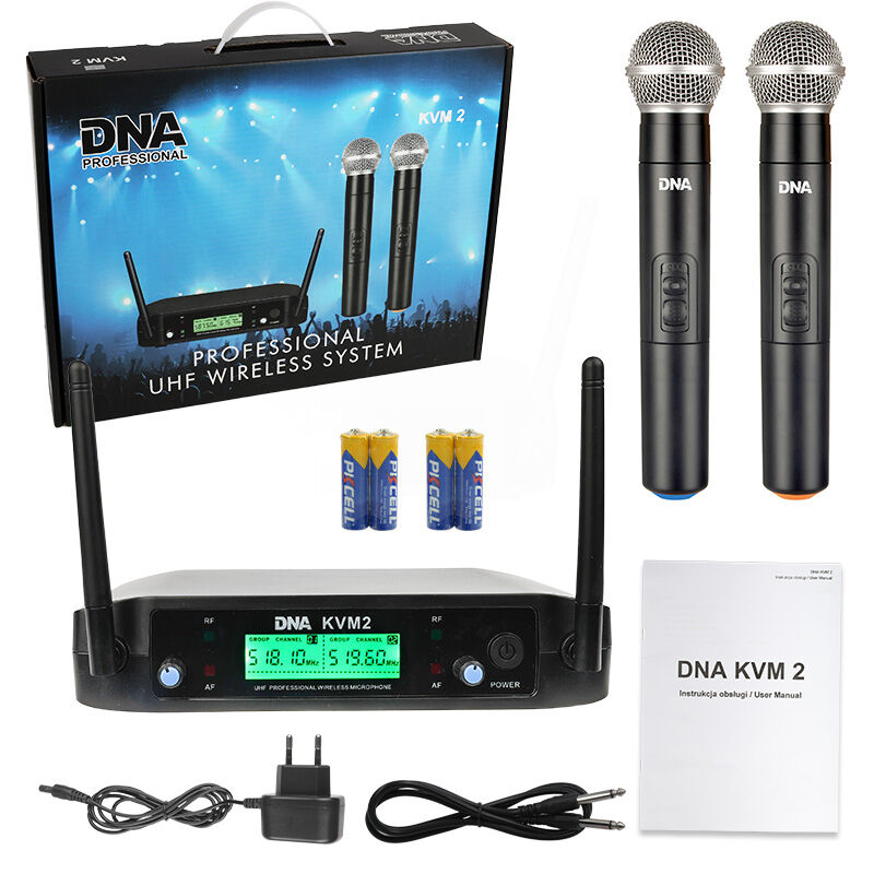 DNA KVM 2 mikrofony bezprzewodowe system nagłośnienia 518-542 MHz