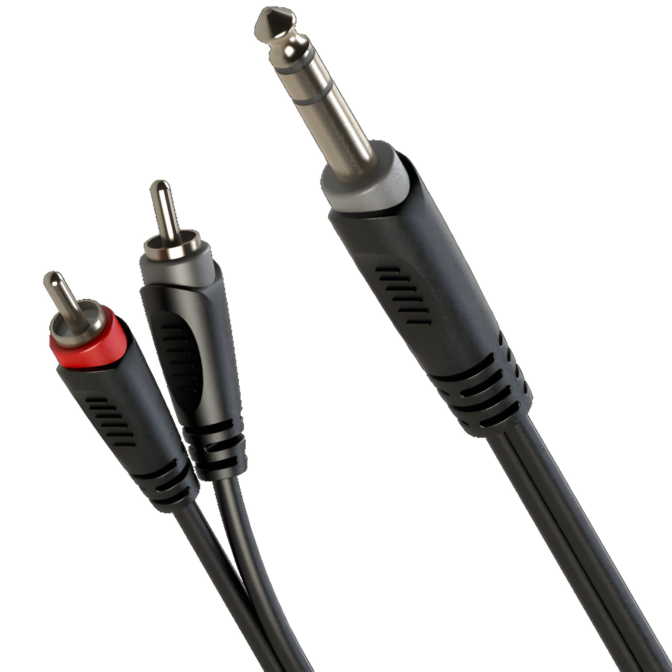 Kabel audio Jack 6.3mm stereo / 2 x RCA 6m Roxtone SAYC110L6