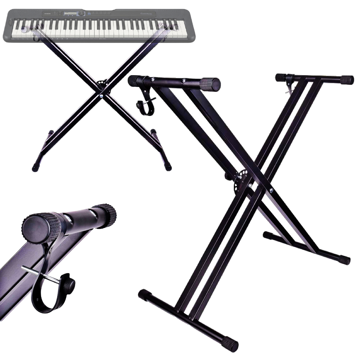 NN X4 statyw klawiszowy pod keyboard pianino cyfrowe krzyżowy składany podwójny