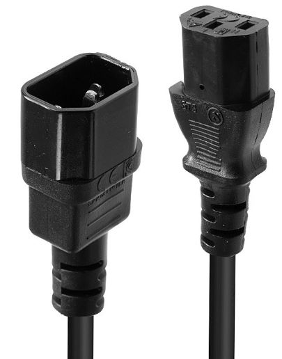 Lindy 30321 Przedłużacz zasilający IEC C14 - IEC C13 - 1m