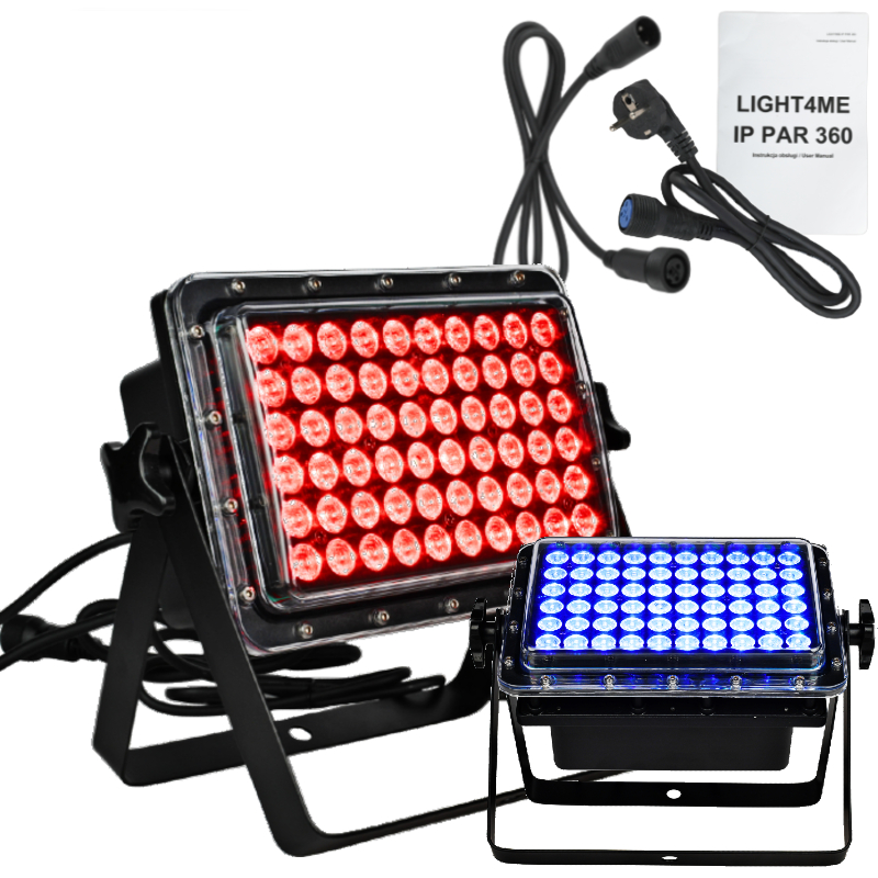 LIGHT4ME IP PAR 360 reflektor sceniczny efekt świetlny oświetlenie zewnętrzne IP68 60x1,5W LED RGB