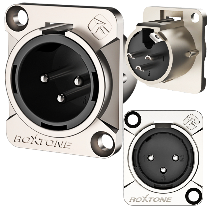 Gniazdo tablicowe panelowe XLR Roxtone RX3MD-NT