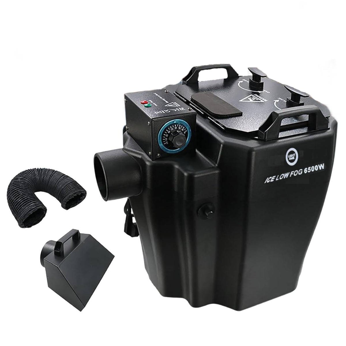 LIGHT4ME ICE LOW FOG 6500W generator wytwornica ciężkiego dymu na wodę i suchy lód wąż z dyszą rozprowadzającą