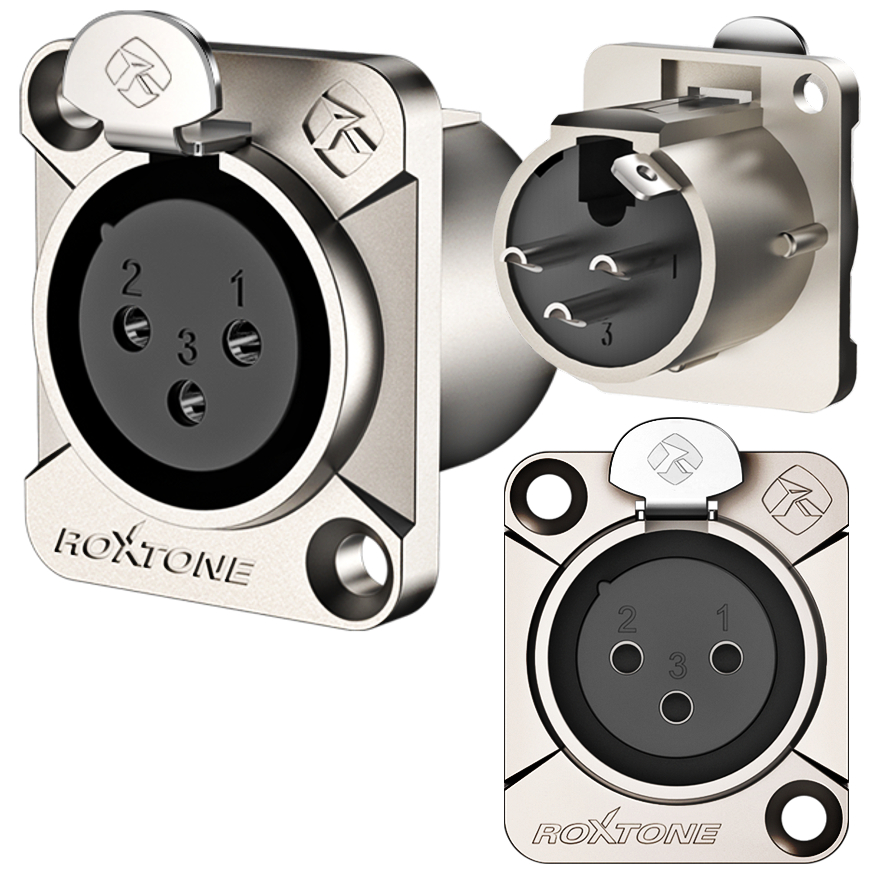 Gniazdo tablicowe panelowe Roxtone XLR RX3FD-NT