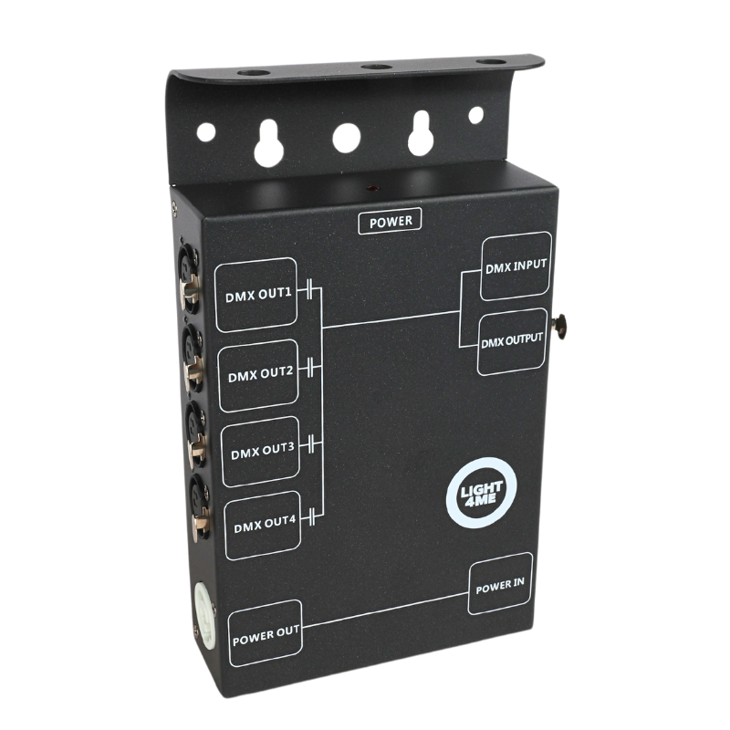 LIGHT4ME XSPLIT 4 rozdzielacz sygnału DMX splitter 4-kanałowy uchwyt montażowy - obrazek 2