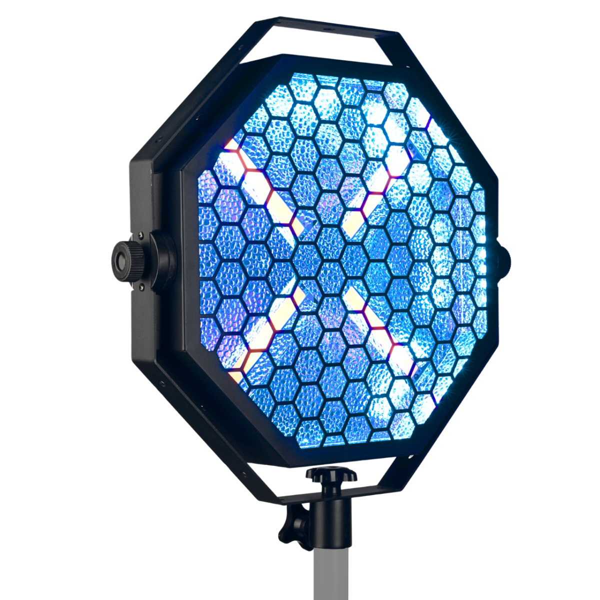 EVOLIGHTS LUMENO X reflektor vintage oświetlenie sceniczne retro ciepła biel efekt tła 4x60W WW LED + 48x0,2 RGB LED - obrazek 4