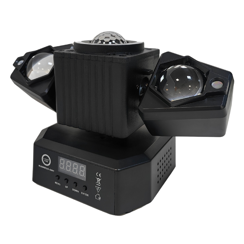 LIGHT4ME MADNESS 4IN1 multiefekt świetlny LED RGBW efekt beam laser R/G Magic Ball ring oświetlenie dyskotekowe klubowe DJ