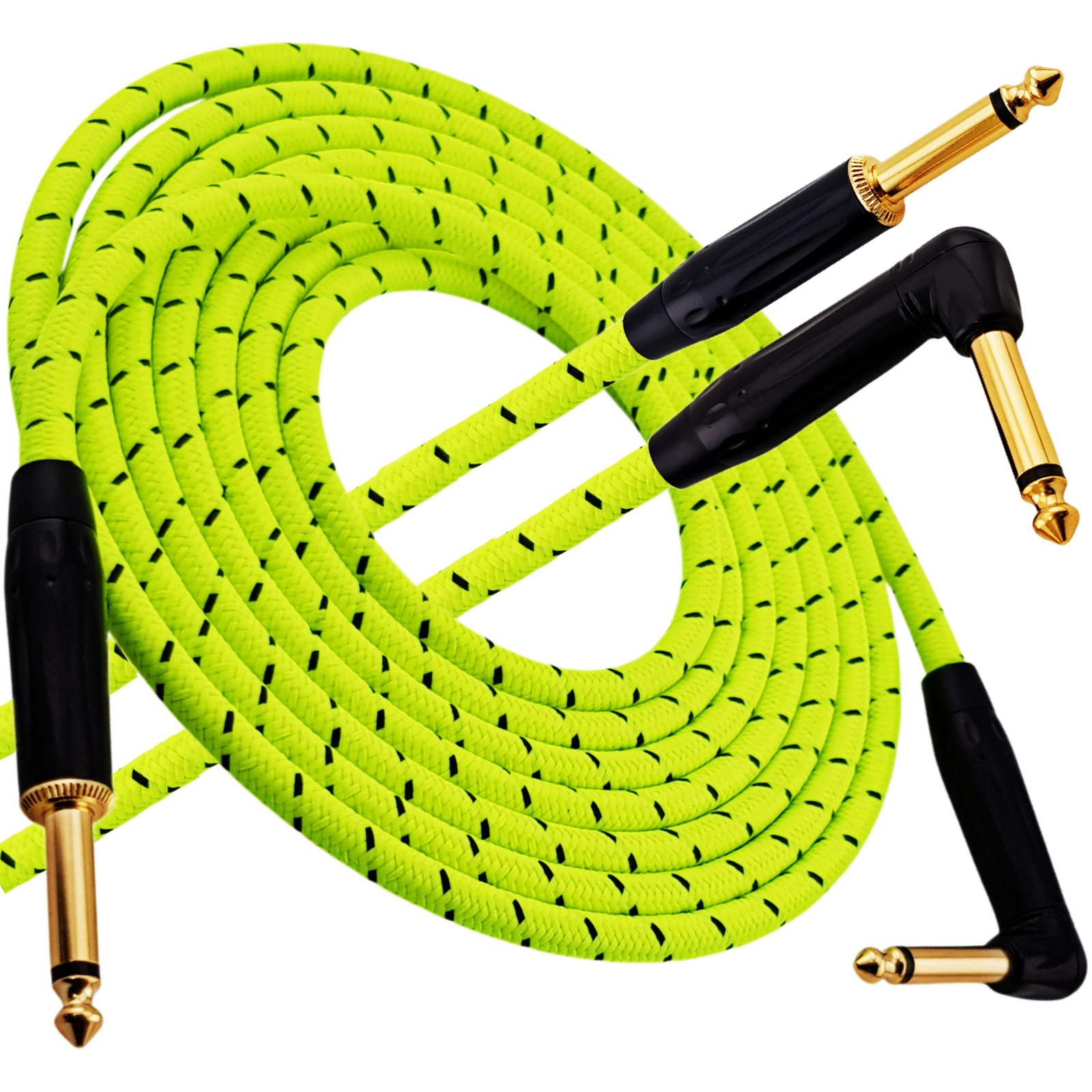 Kabel instrumentalny Red's Music - Jack 6.3mm / Jack 6.3mm kątowy - FOP kabel w oplocie - GCF1230TB - 3m