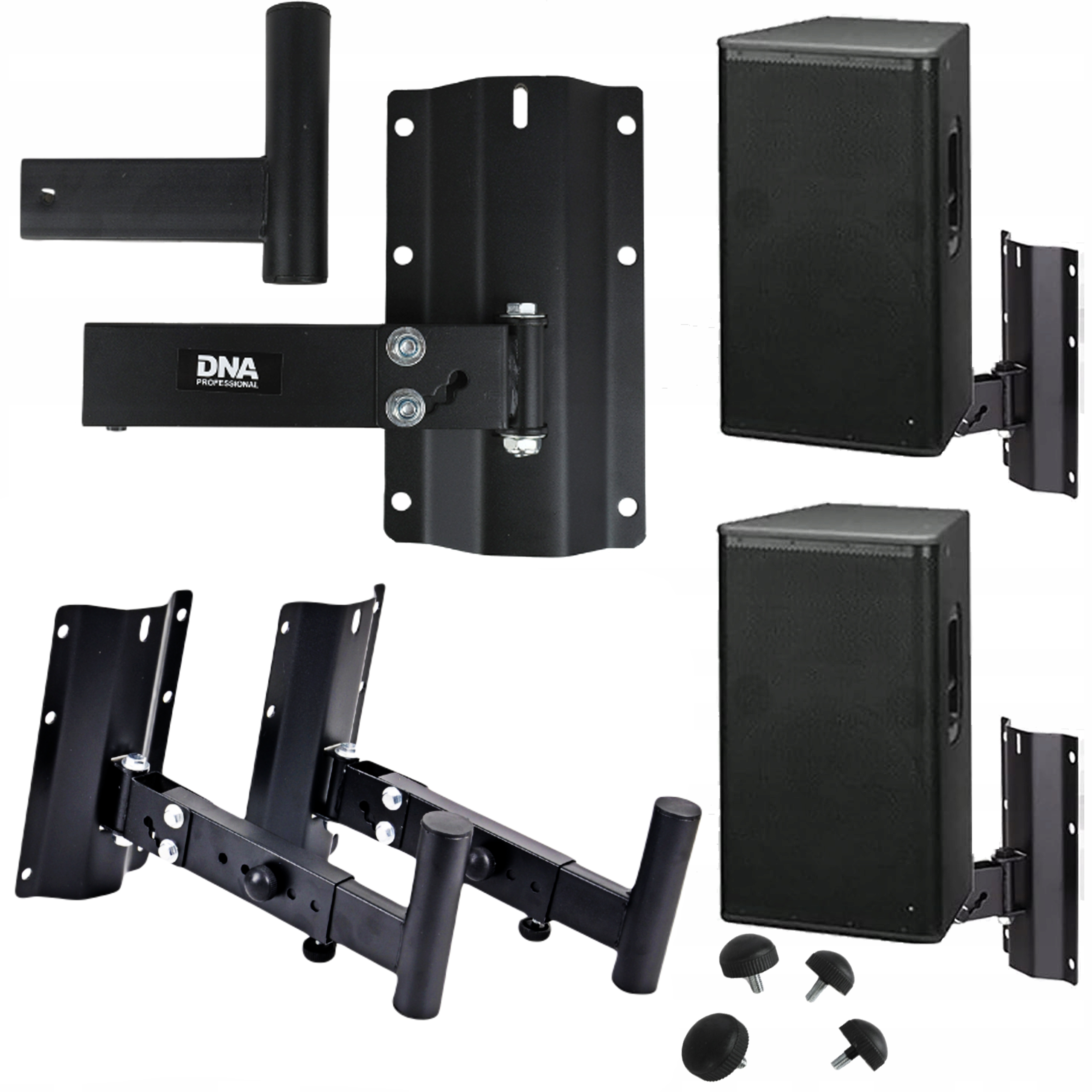DNA BOX WALL głośnikowy statyw ścienny zestaw 2 szt. czarny stabilny wytrzymały do 30 kg