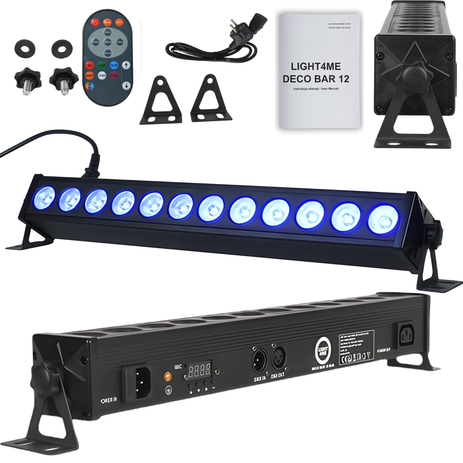 LIGHT4ME DECO BAR 12 RGB listwa oświetleniowa belka LED oświetlenie sceniczne dekoracja światłem pilot 12x3W