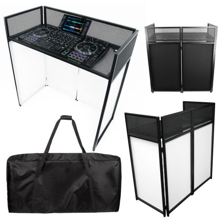 MOZOS EPDJ-100 DUŻY STÓŁ DLA DJ PARAWAN EKRAN BIAŁY I CZARNY POKROWIEC